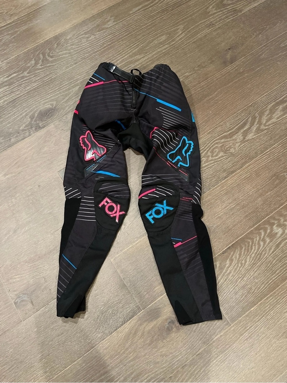 Fox Kids Black Motocross Pants with Pink & Blue Accents